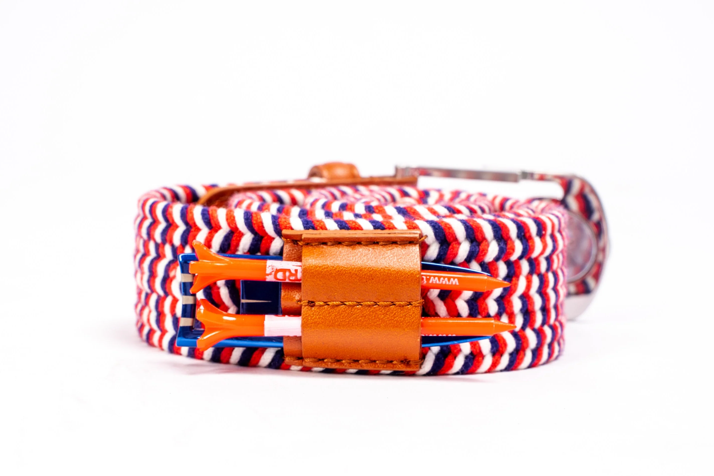THE BRAIDED BYRD GOLF BELT - Red & White Bluebyrd - Image 3