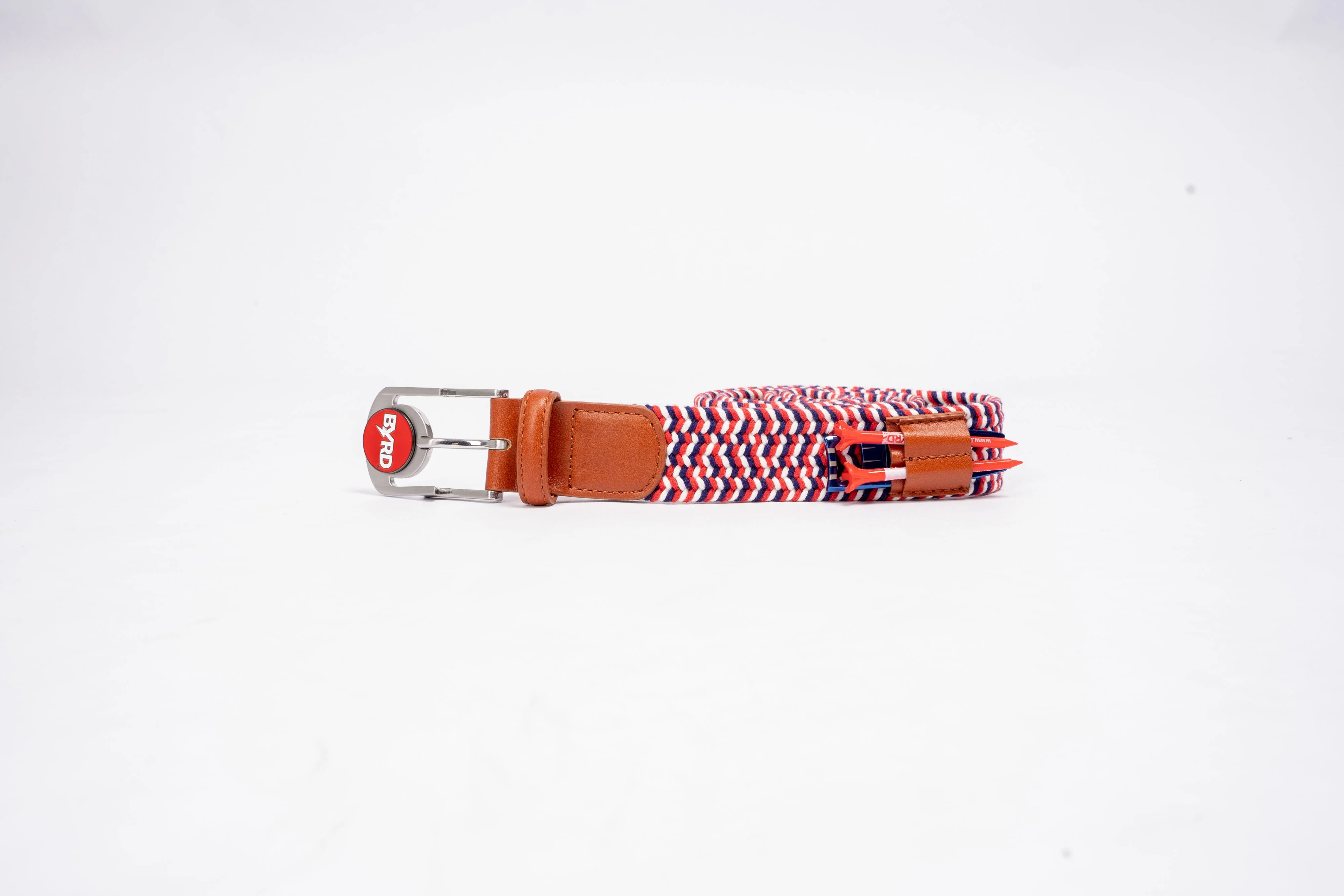 THE BRAIDED BYRD GOLF BELT - Red & White Bluebyrd - Image 9