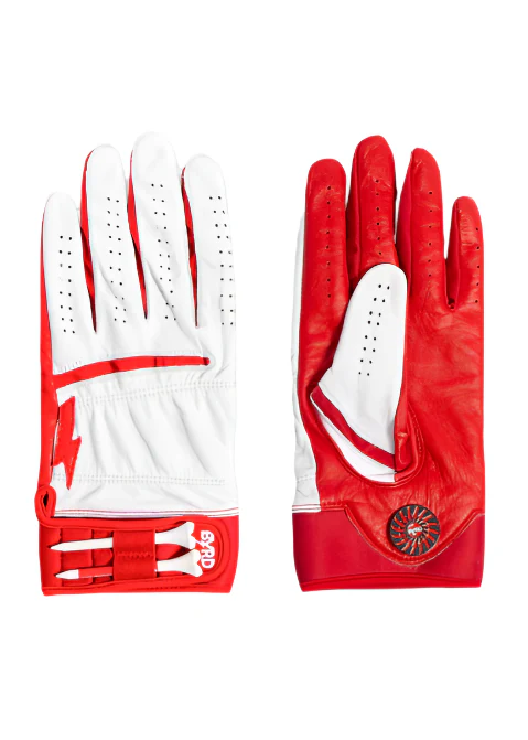 THE BYRD GOLF GLOVE - White/Red - Image 7