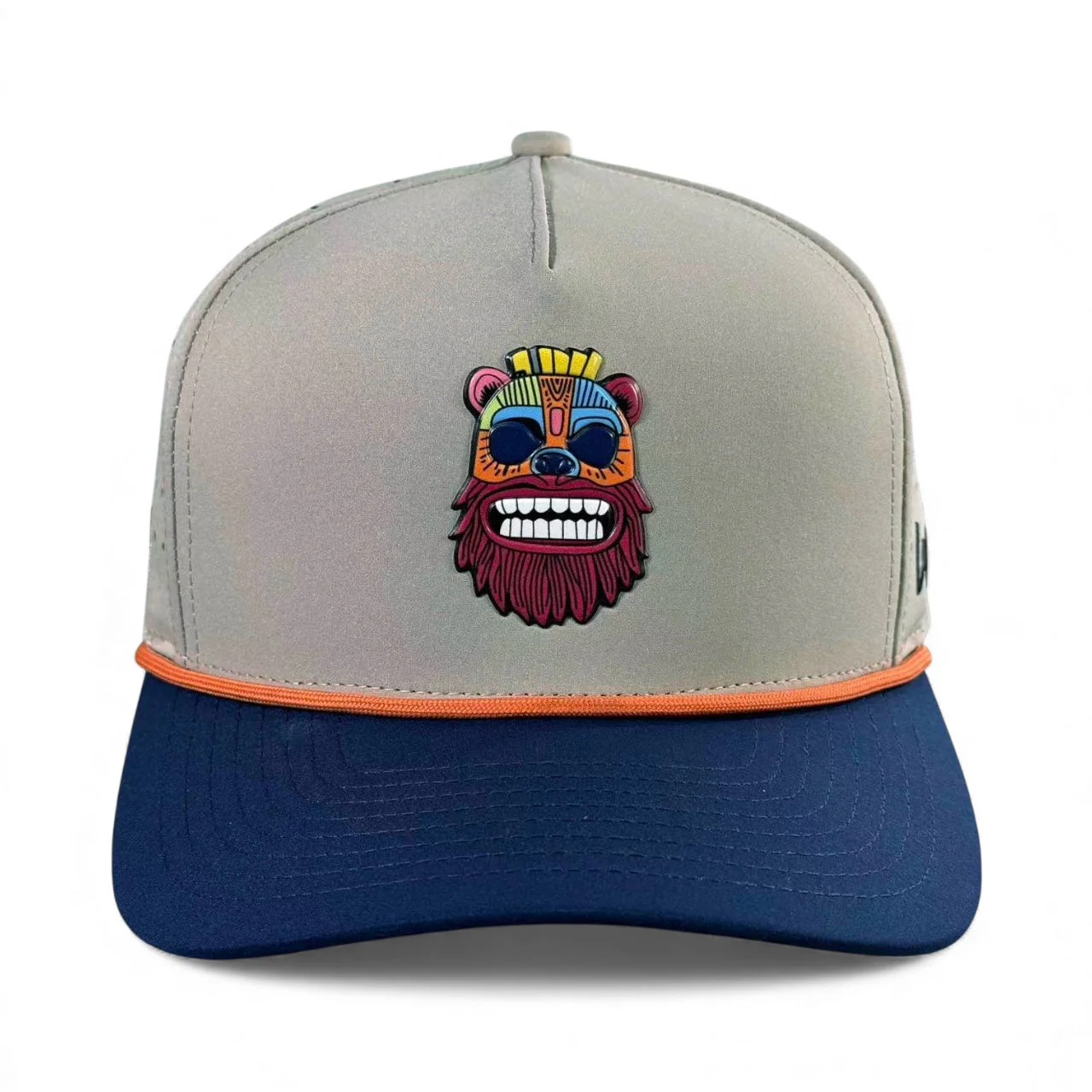 Tiki Bear Golf Hat | Snapback Cap | Built-in Magnetic Ball Marker Holder + Marker Included | Adjustable Multicolor - Image 2