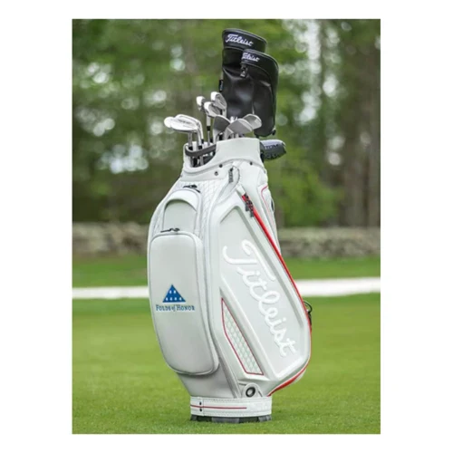 Titleist Folds of Honor Tour Staff Bag Gray/Royal/Dark Red - Image 5