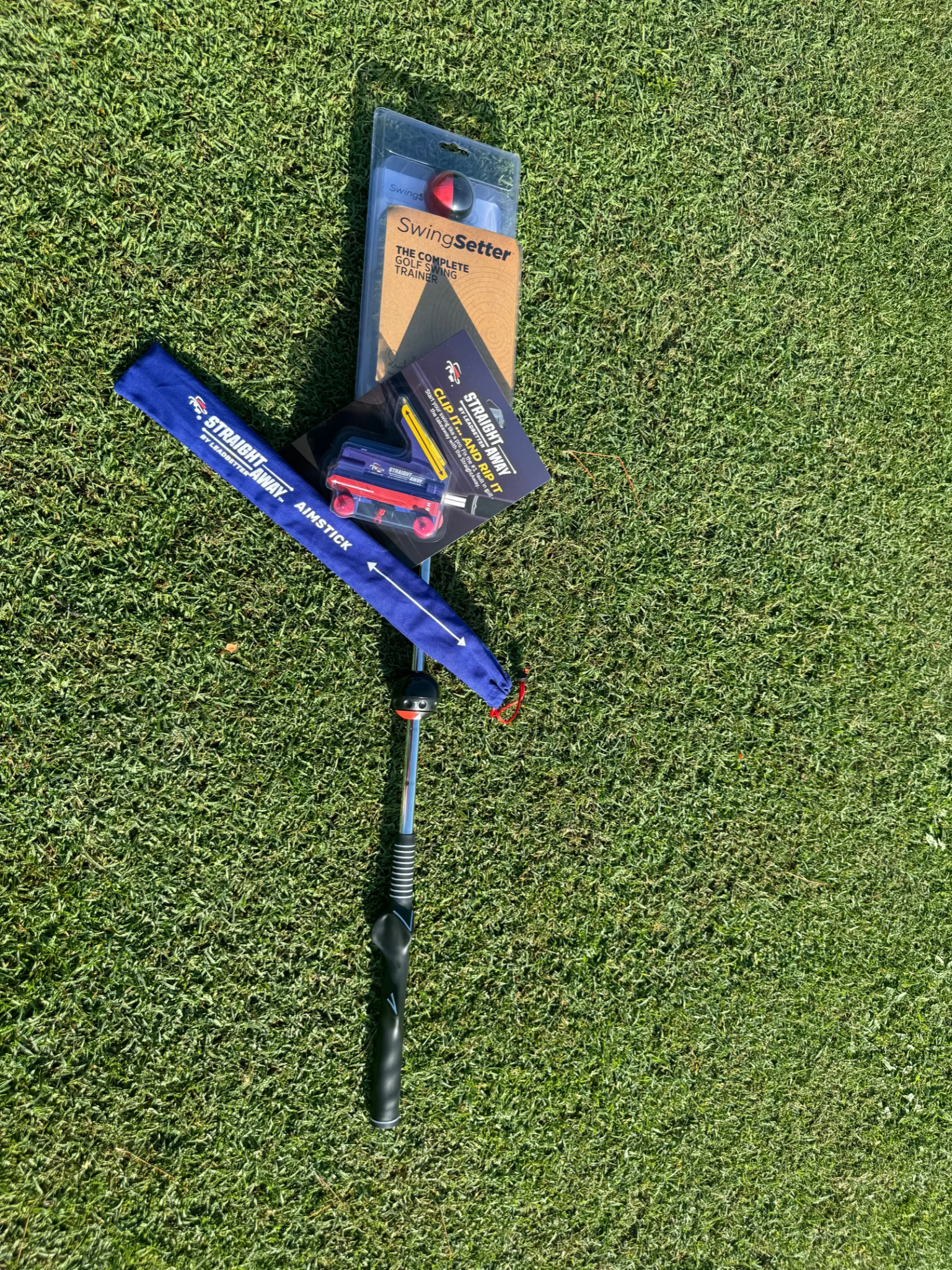 Top Training Aids Bundle: The Straightaway, Swing Setter and Aimstick + Training Grip - Image 2