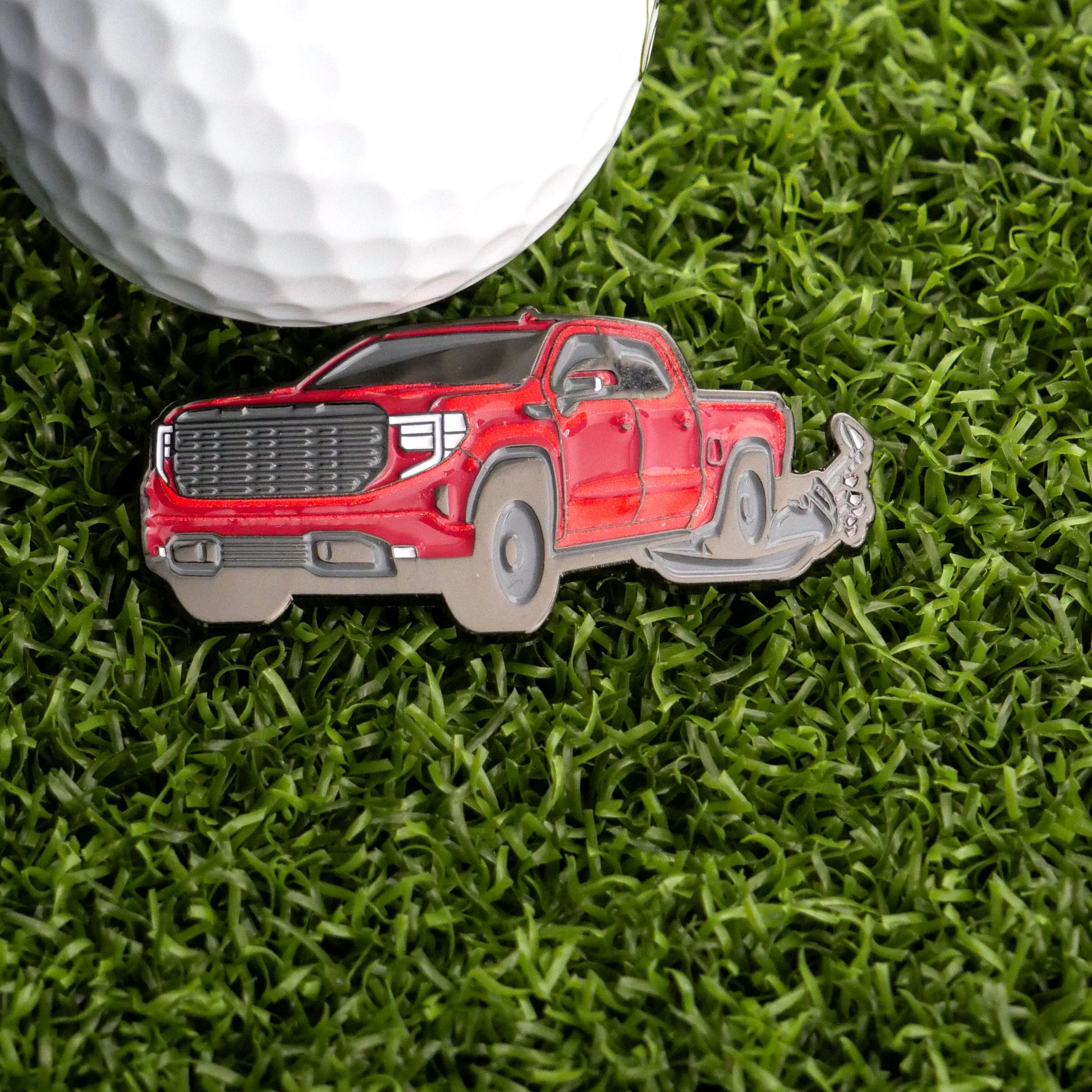 Truck Running Over Clubs Ball Marker - Image 2