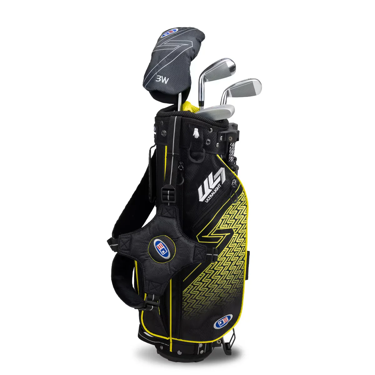U.S. Kids Golf UL-7 4 Club Stand Set (Approx Age 5, Height 42"-45") Black/Yellow Bag - Image 3