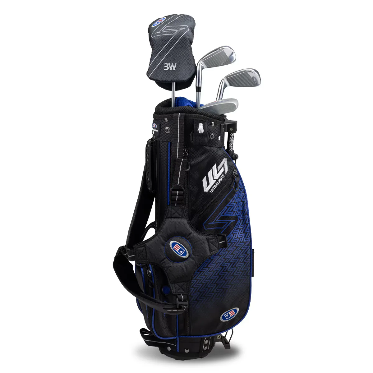 U.S. Kids Golf UL-7 4 Club Stand Set (Approx Age 6, Height 45"-48") Black/Blue Bag - Image 3