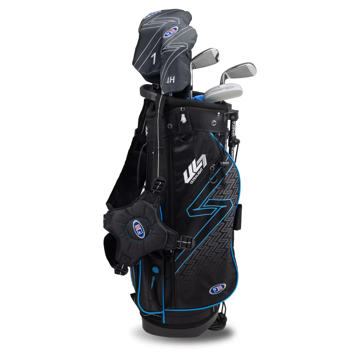 U.S. Kids Golf UL-7 5 Club Stand Set (Approx Age 7, Height 48"-51") Black/Teal Bag - Image 3