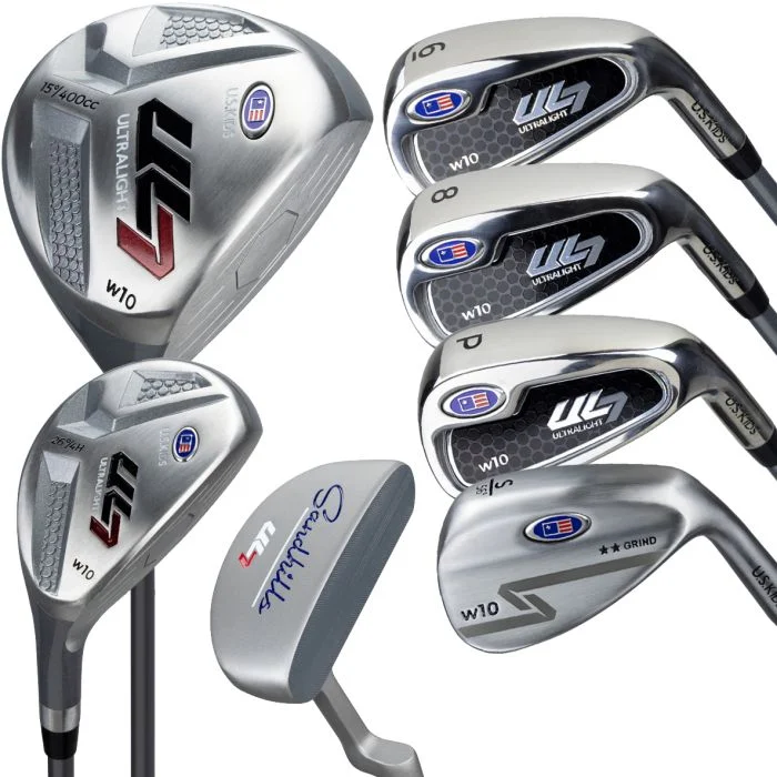 U.S. Kids Golf UL-7 7 Club Package Set (Approx Age 11, Height 60"-63") Silver/Navy/White Bag - Image 3