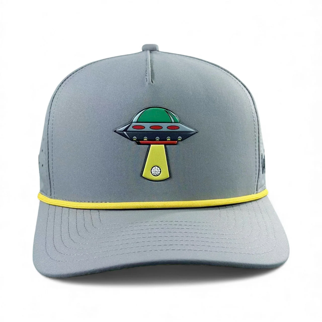 UFO Golf Hat | Snapback Cap | Built-in Magnetic Ball Marker Holder + Marker Included | Adjustable | Alien Gray - Image 2