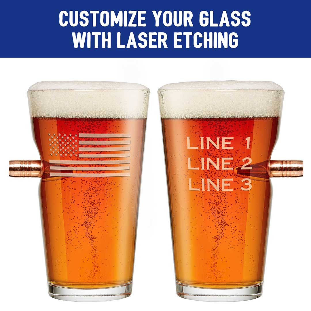 US Flag Pint Glass - 16oz - Image 3
