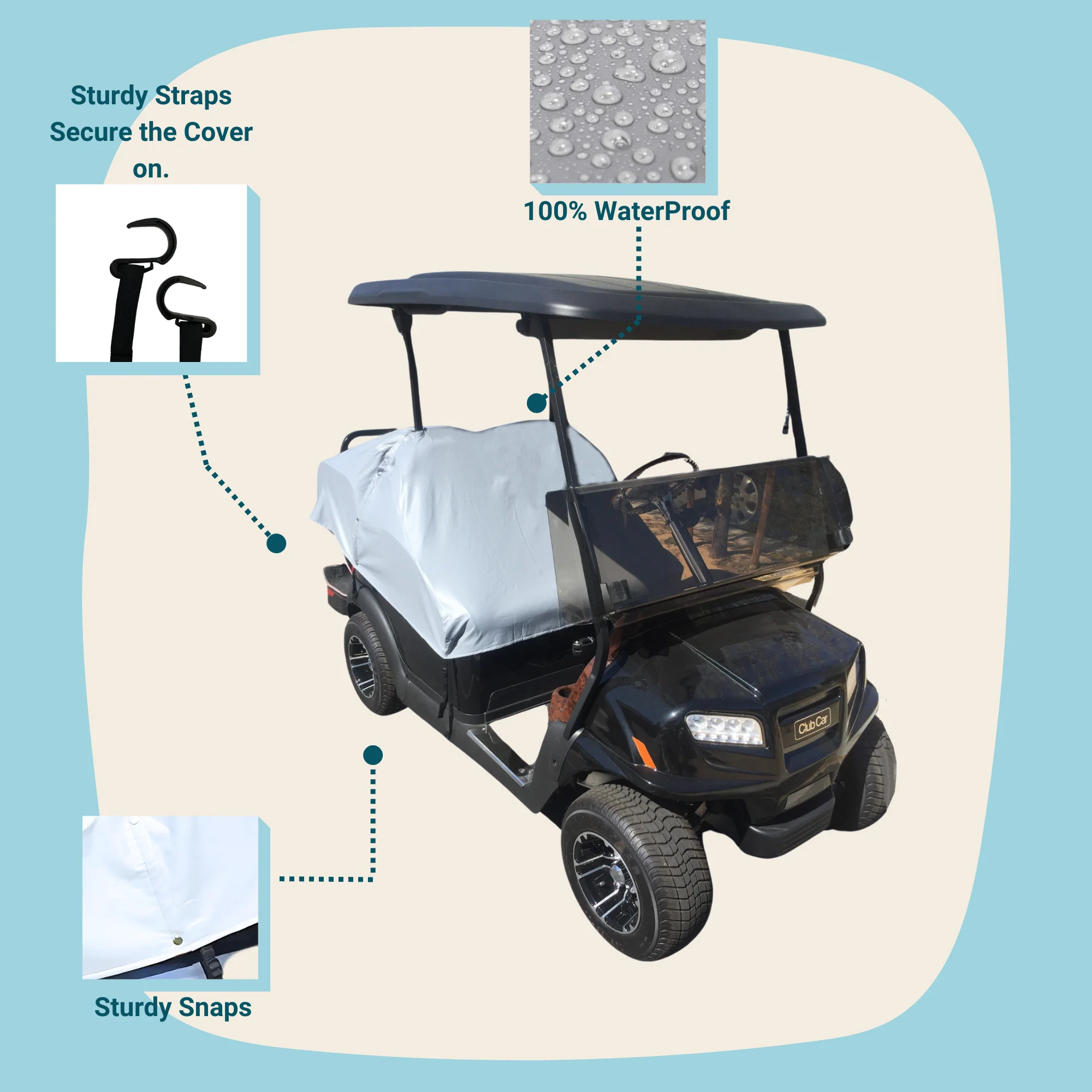 Vinyl Golf Cart Seat Cover - Image 3
