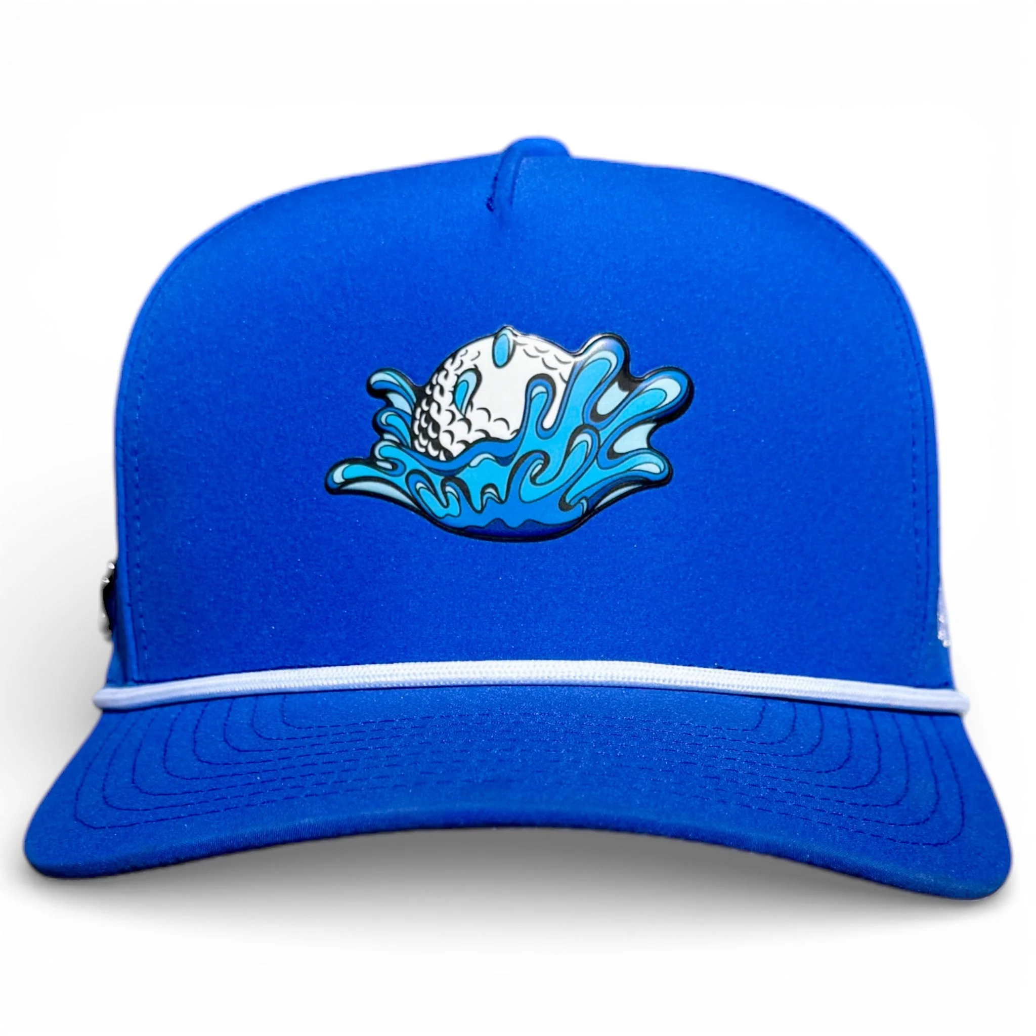 Water Ball Golf Hat | Snapback Cap | Built-in Magnetic Ball Marker Holder + Marker Included | Adjustable Blue - Image 2