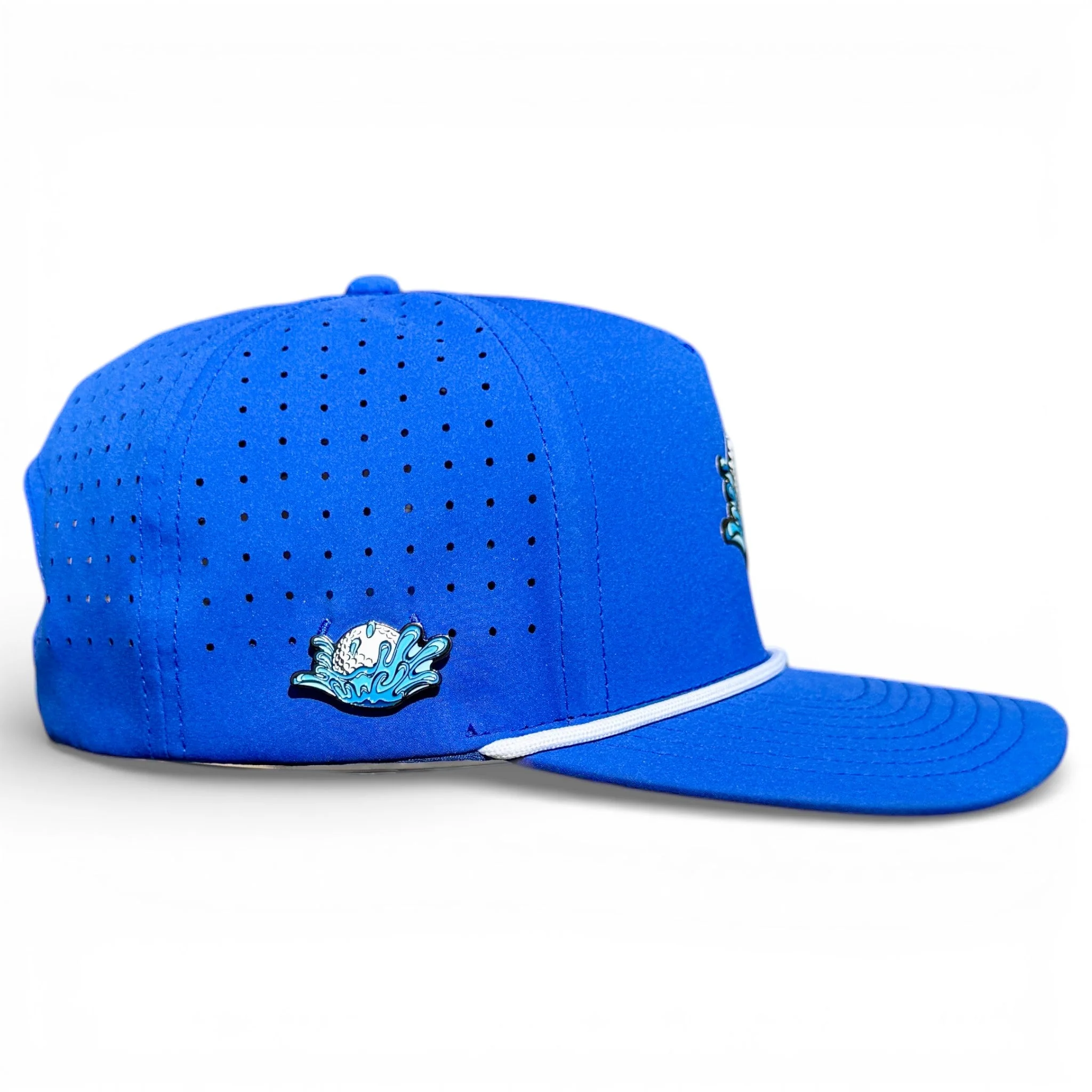 Water Ball Golf Hat | Snapback Cap | Built-in Magnetic Ball Marker Holder + Marker Included | Adjustable Blue - Image 3