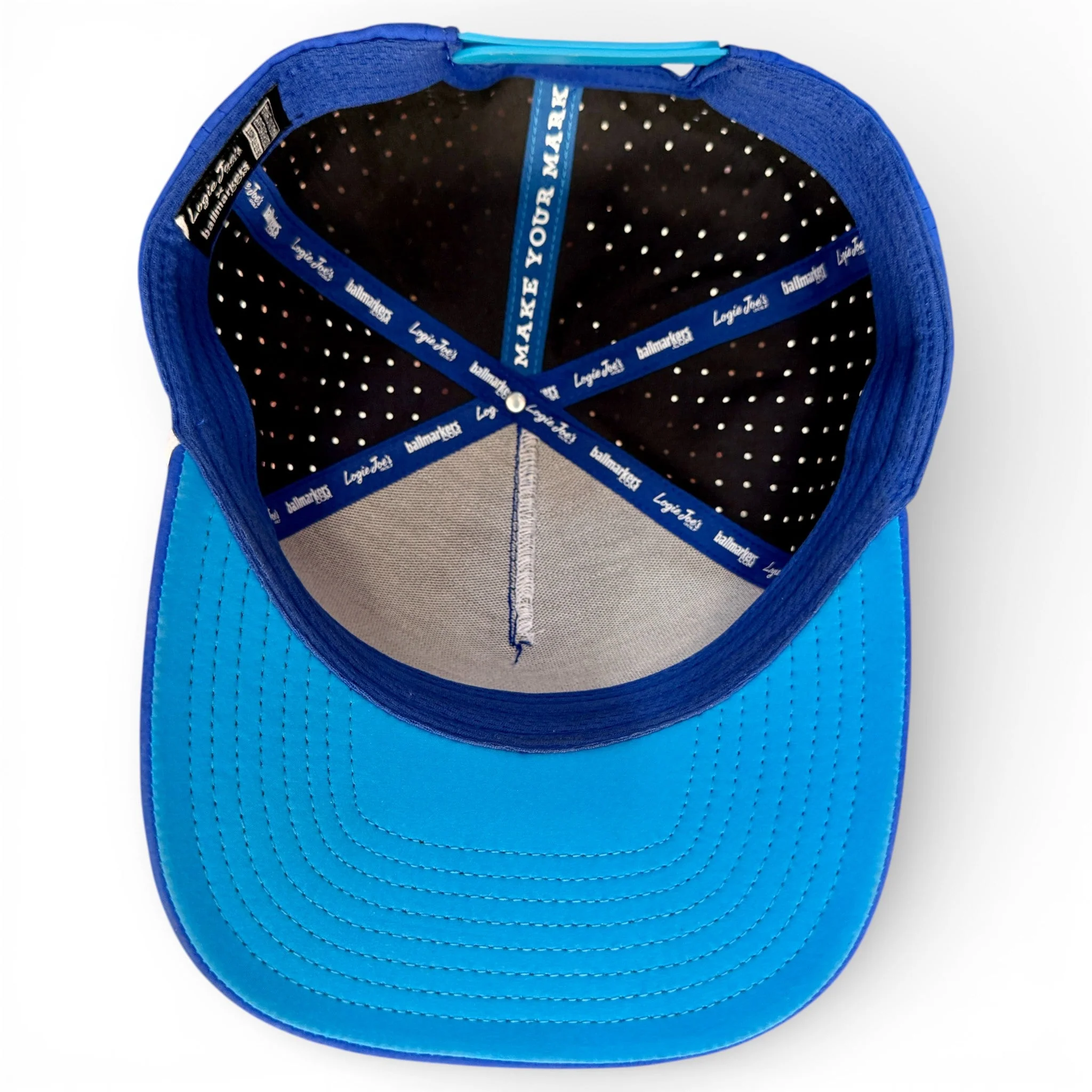 Water Ball Golf Hat | Snapback Cap | Built-in Magnetic Ball Marker Holder + Marker Included | Adjustable Blue - Image 7
