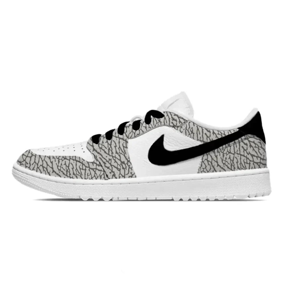 "White Cement" Jordan 1 Golf Shoes