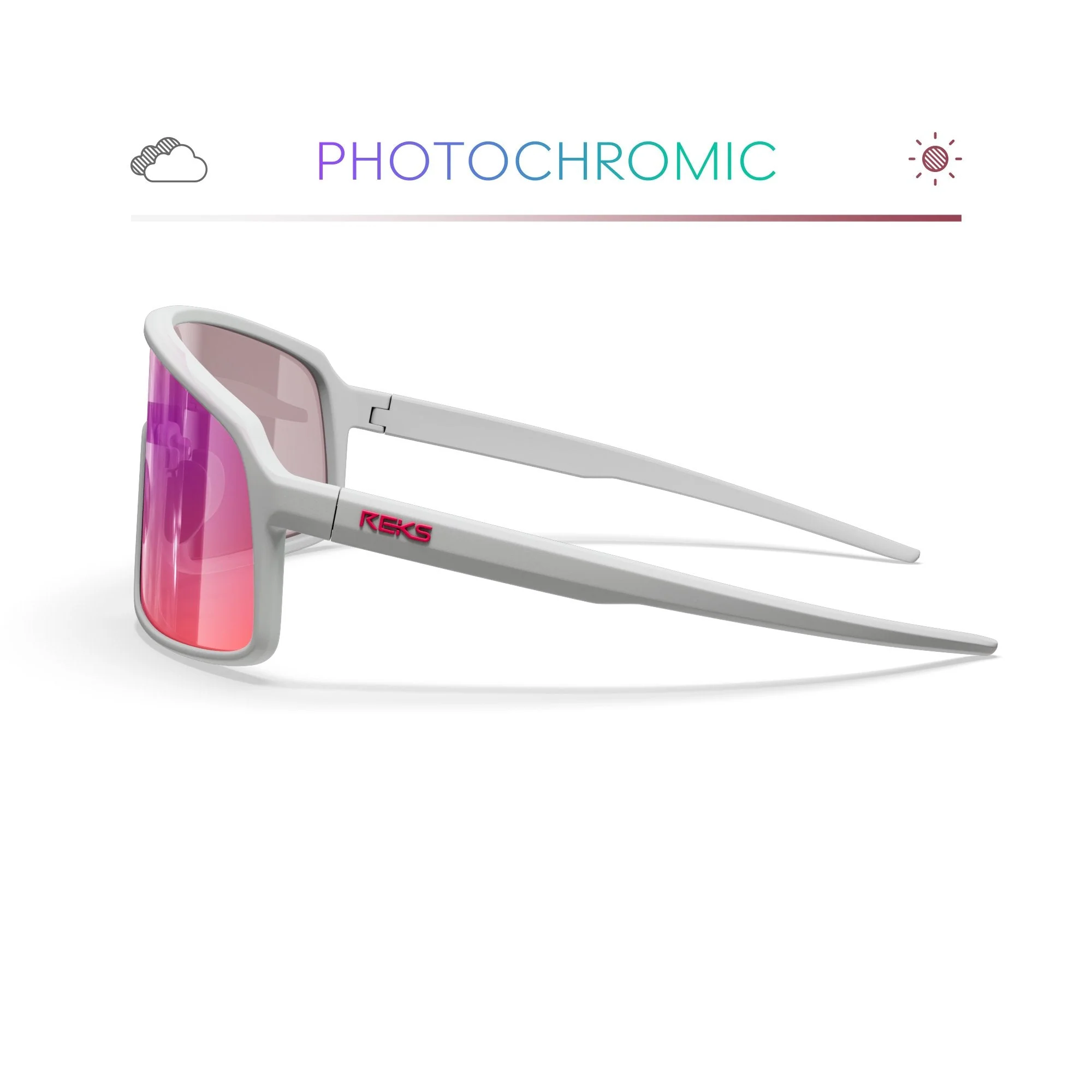 White K-Shield Kontrast Photochromic Sunglasses - Image 3