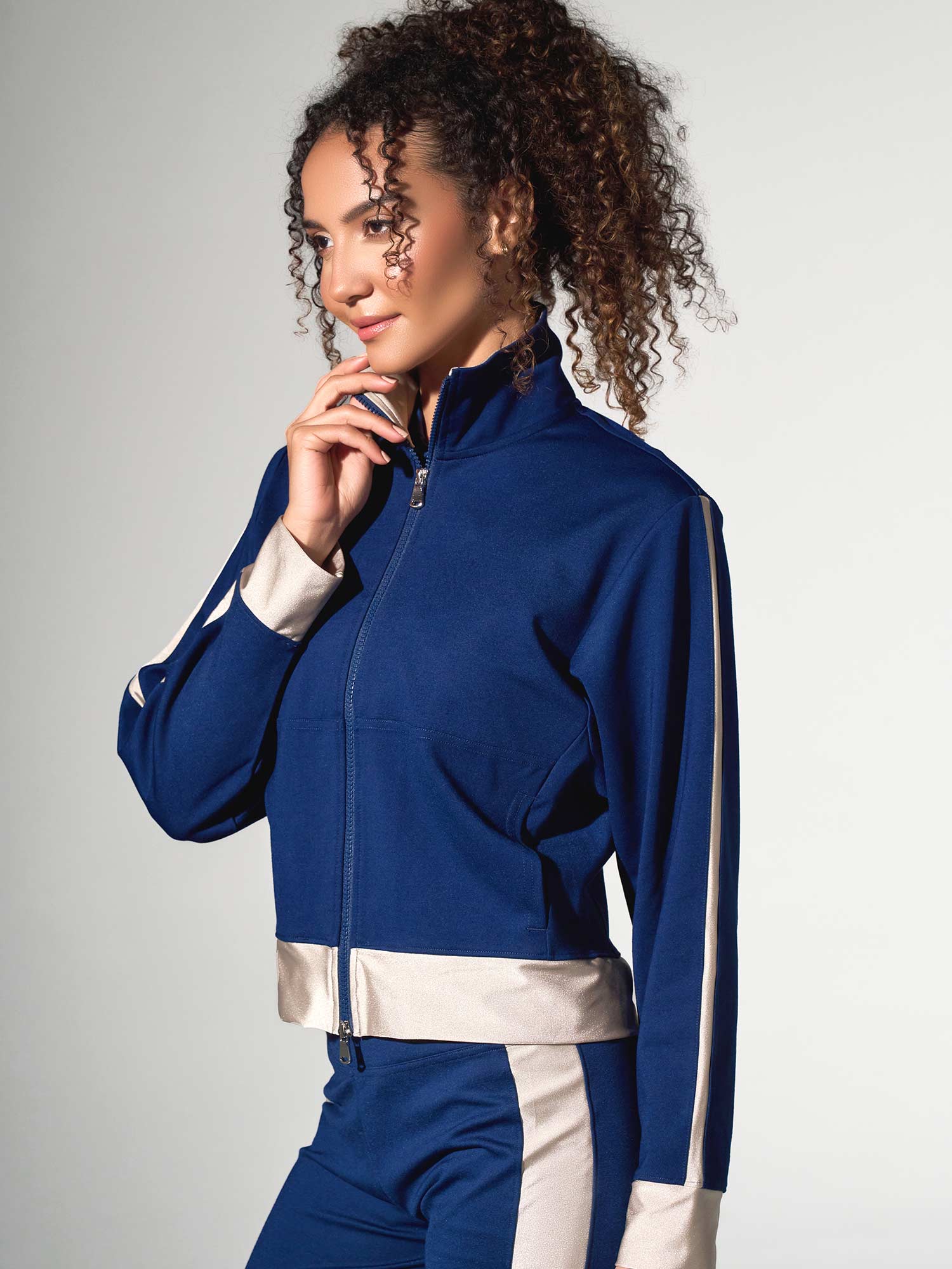Women's Dolman Sleeve Sofia Knit Jacket - Ink/Silver Sand - Image 4