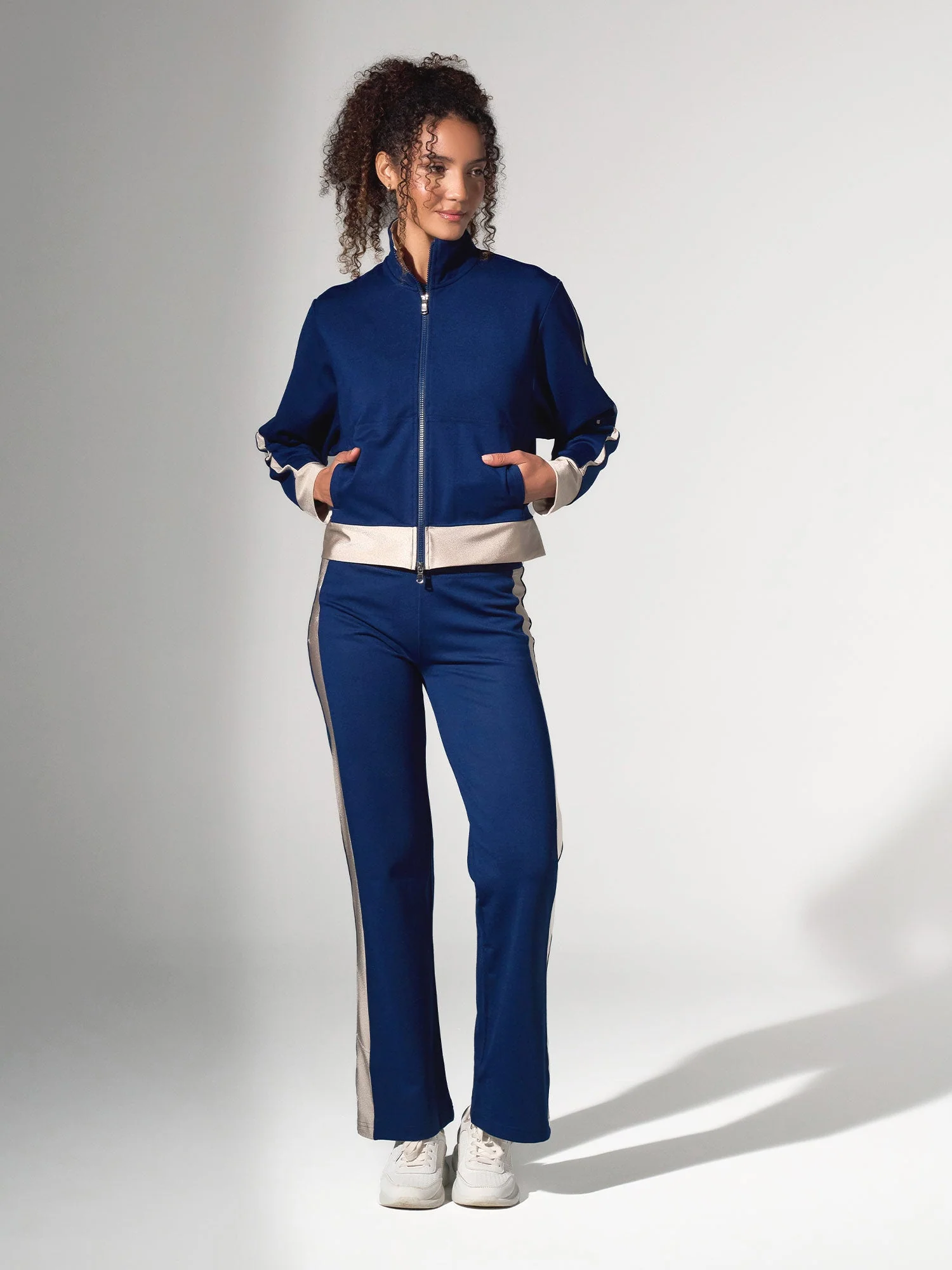 Women's Dolman Sleeve Sofia Knit Jacket - Ink/Silver Sand - Image 5
