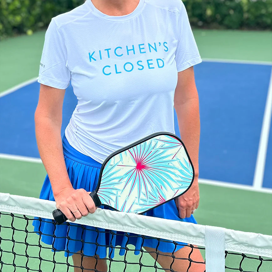 Women's Lux Performance White Kitchen's Closed Tee - Image 3