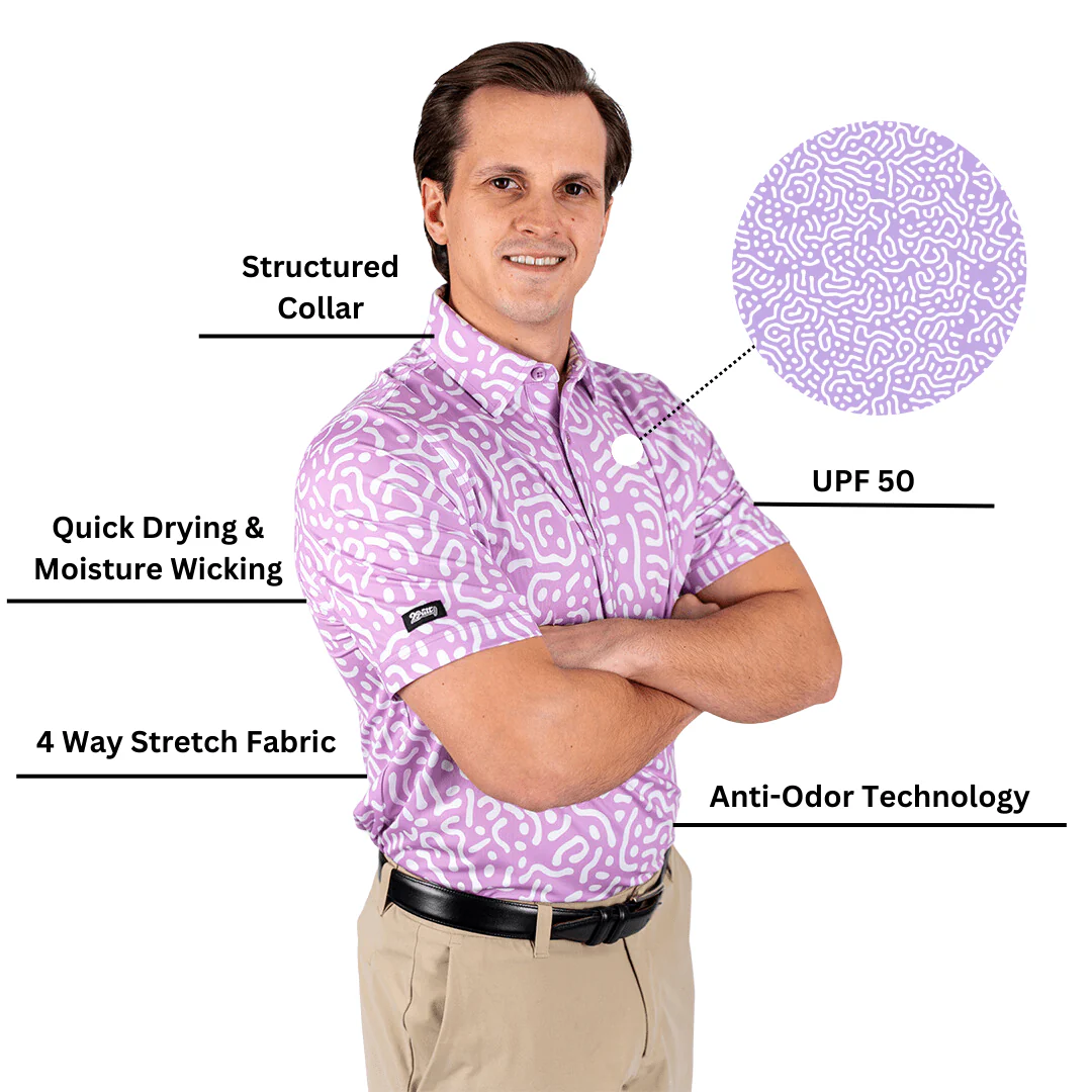Wrong Fairway Men's Polo (Lavender) - Image 3